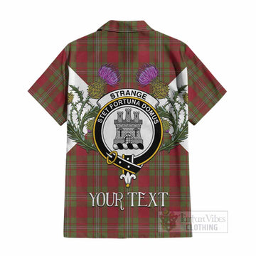 Strange (Strang) Tartan Family Crest Cotton Hawaiian Shirt Scottish Burns Night Thistle Floral