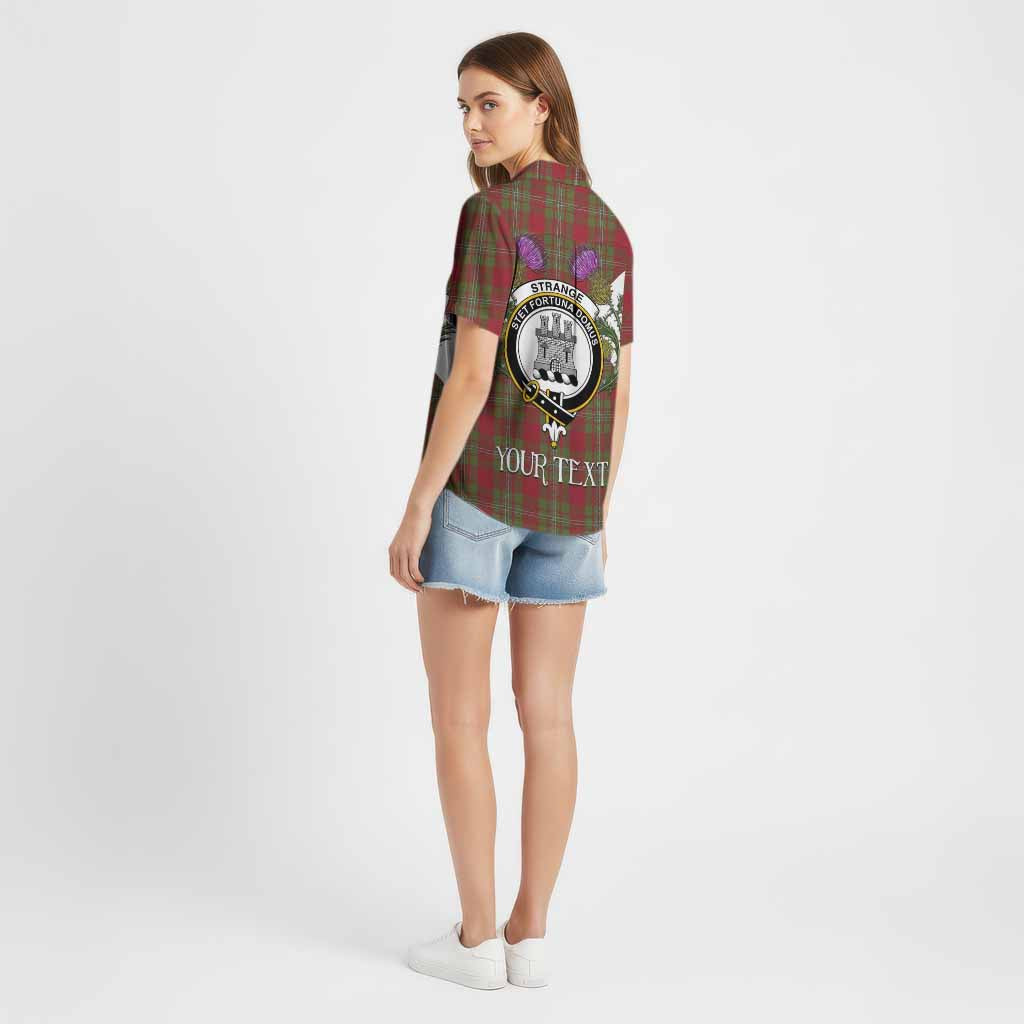 Strange (Strang) Tartan Family Crest Cotton Hawaiian Shirt Scottish Burns Night Thistle Floral