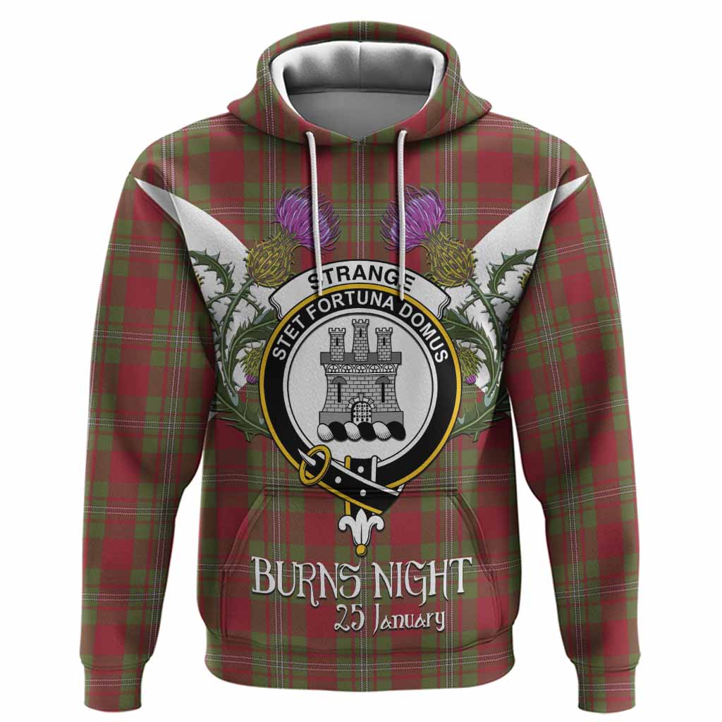 Strange (Strang) Tartan Family Crest Hoodie Scottish Burns Night Thistle Floral