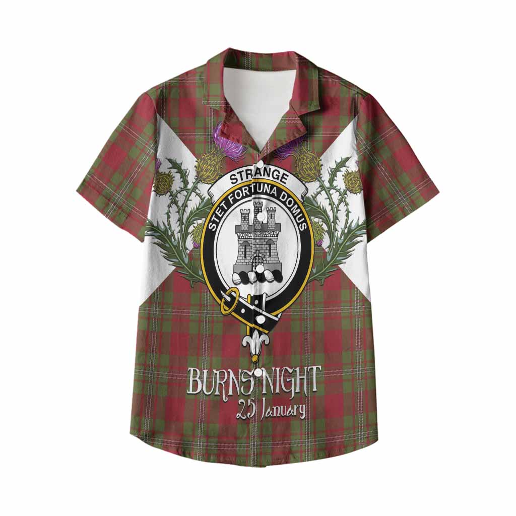 Strange (Strang) Tartan Family Crest Kid Hawaiian Shirt Scottish Burns Night Thistle Floral