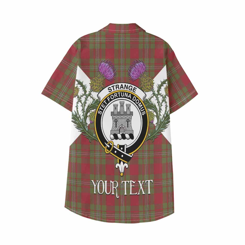 Strange (Strang) Tartan Family Crest Kid Hawaiian Shirt Scottish Burns Night Thistle Floral