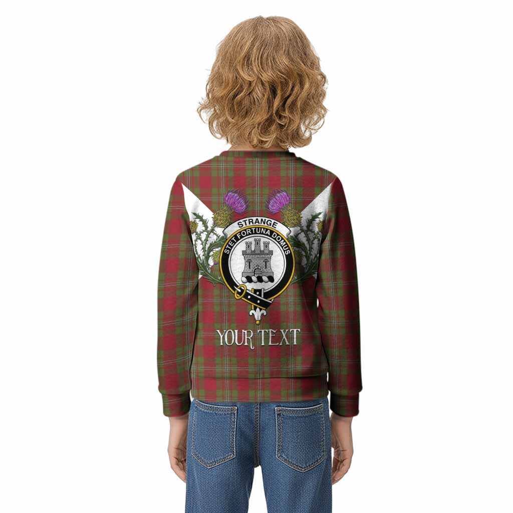Strange (Strang) Tartan Family Crest Kid Knitted Sweatshirt Scottish Burns Night Thistle Floral