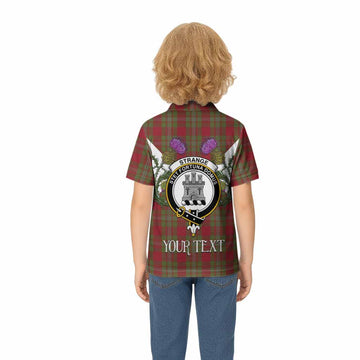 Strange (Strang) Tartan Family Crest Kid Polo Shirt Scottish Burns Night Thistle Floral