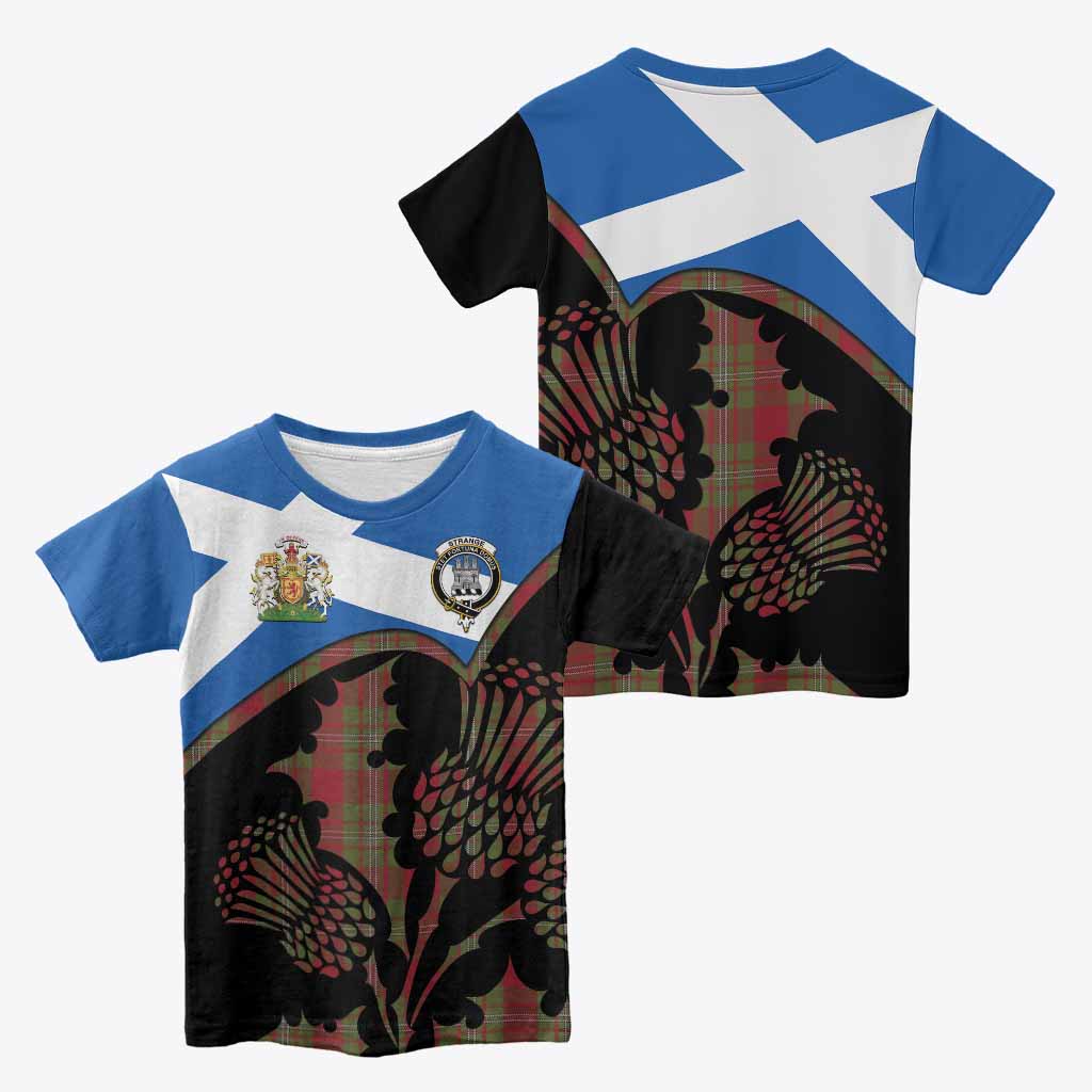 Strange (Strang) Tartan Family Crest Kid T-shirt Scotland Thistle Floral Flag Style