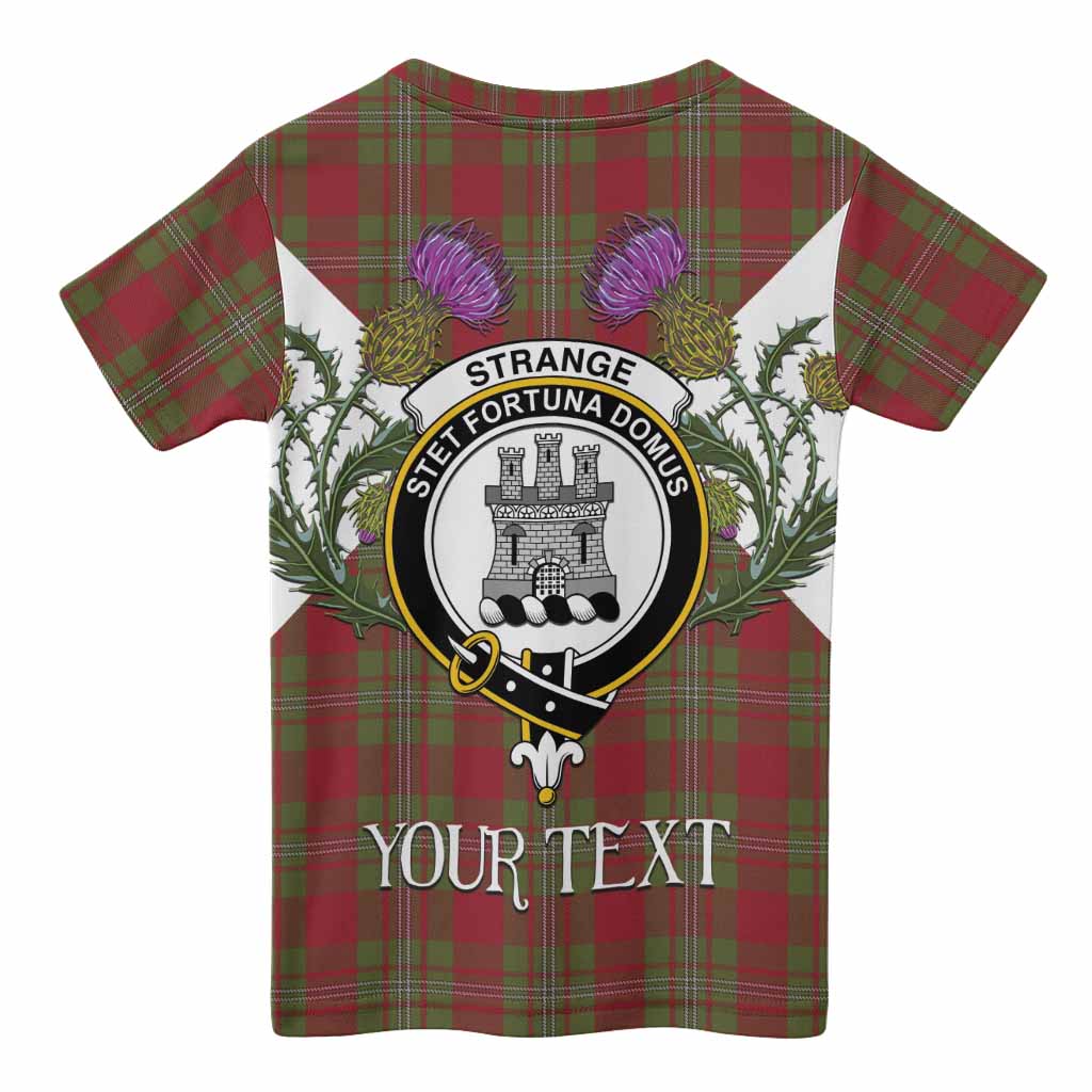 Strange (Strang) Tartan Family Crest Kid T-shirt Scottish Burns Night Thistle Floral
