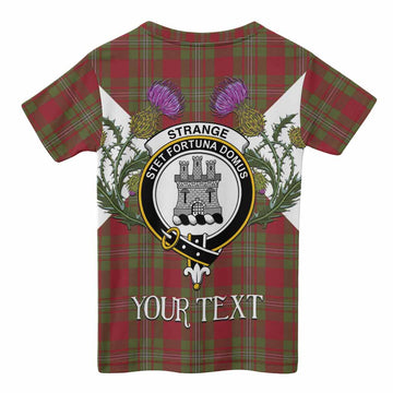 Strange (Strang) Tartan Family Crest Kid T-shirt Scottish Burns Night Thistle Floral