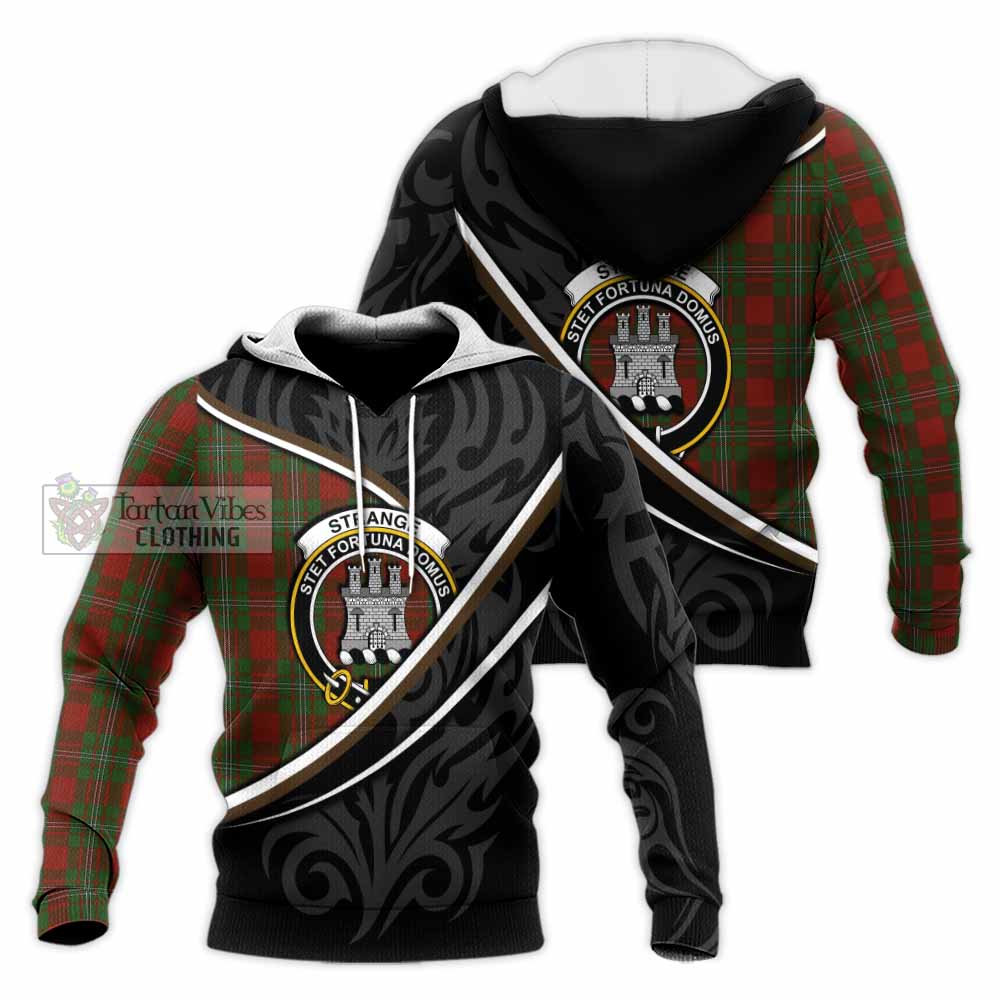 Strange (Strang) Tartan Family Crest Knitted Hoodie Celtic Scottish Thistle Floral - Tartan Vibes Clothing