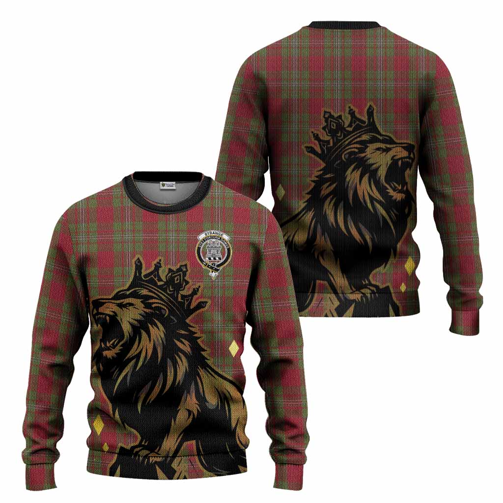 Strange (Strang) Tartan Family Crest Knitted Sweater Crowned Lion Roaring