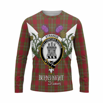 Strange (Strang) Tartan Family Crest Long Sleeve T-Shirt Scottish Burns Night Thistle Floral