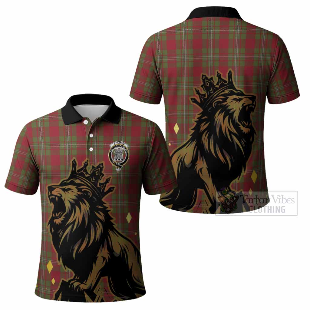 Strange (Strang) Tartan Family Crest Polo Shirt Crowned Lion Roaring