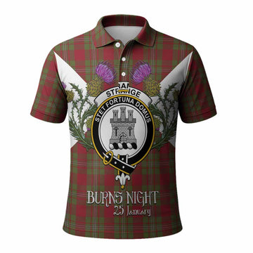 Strange (Strang) Tartan Family Crest Polo Shirt Scottish Burns Night Thistle Floral
