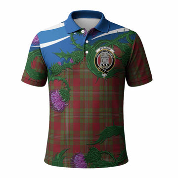 Strange (Strang) Tartan Family Crest Polo Shirt Thistle in Minimalism