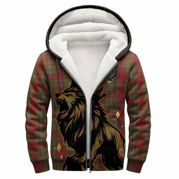Strange (Strang) Tartan Family Crest Sherpa Hoodie Crowned Lion Roaring