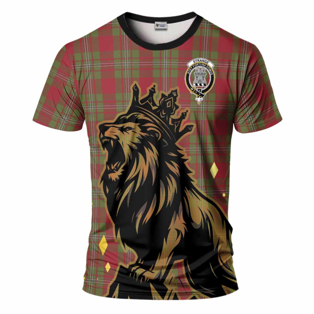 Strange (Strang) Tartan Family Crest T-Shirt Crowned Lion Roaring