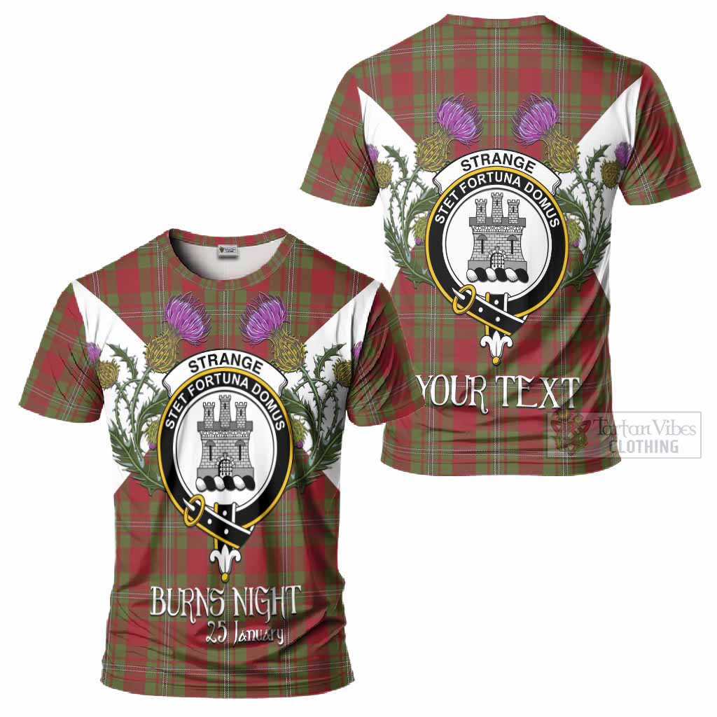 Strange (Strang) Tartan Family Crest T-Shirt Scottish Burns Night Thistle Floral