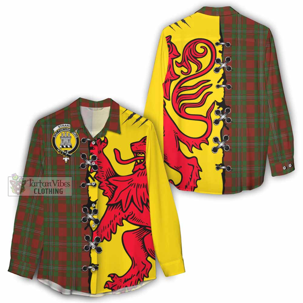 Strange (Strang) Tartan Family Crest Women Casual Shirt Lion Rampant Honor - Tartan Vibes Clothing