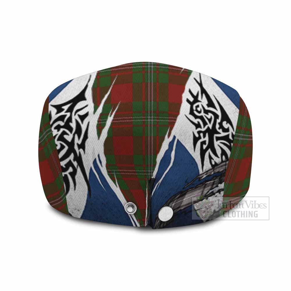 Strange (Strang) Tartan Flat Cap, Jeff Cap Scotland Flag Ripped Tribal Design