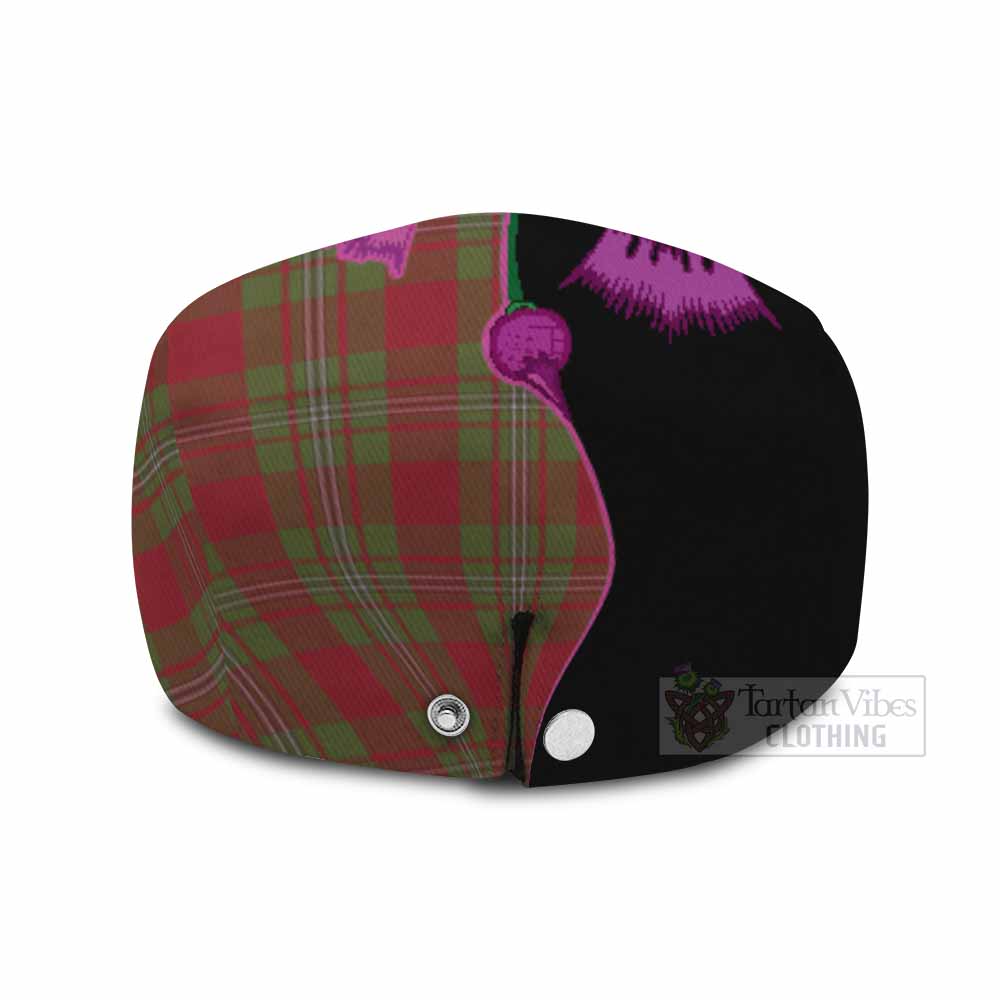 Strange (Strang) Tartan Flat Cap, Jeff Cap Traditional Scottish Thistle