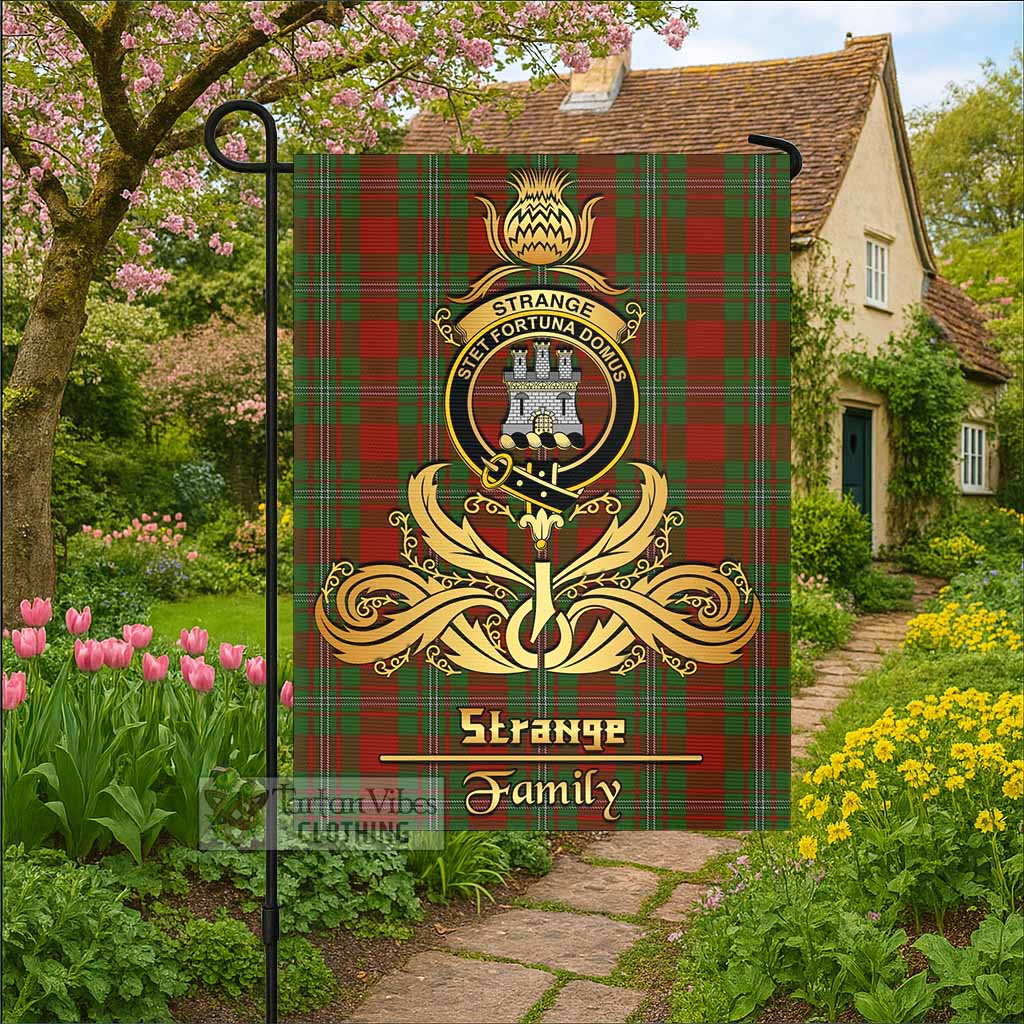 Strange (Strang) Tartan Garden Flag with Highland Thistle Cherish Family Crest Style - Tartan Vibes Clothing