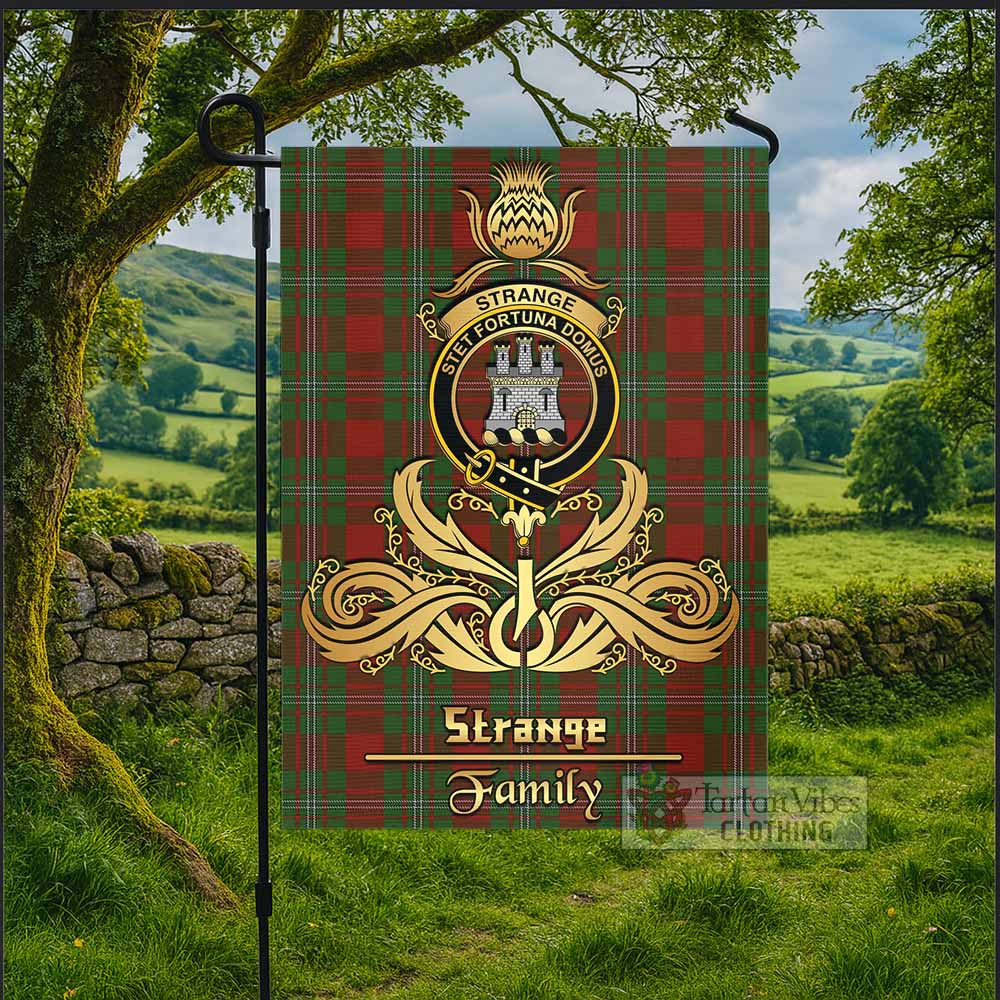 Strange (Strang) Tartan Garden Flag with Highland Thistle Cherish Family Crest Style - Tartan Vibes Clothing