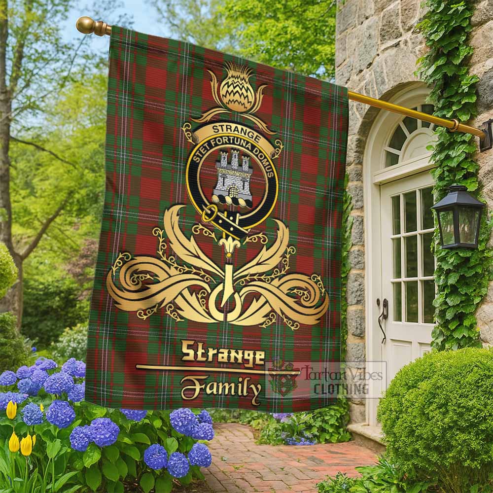 Strange (Strang) Tartan Garden Flag with Highland Thistle Cherish Family Crest Style - Tartan Vibes Clothing