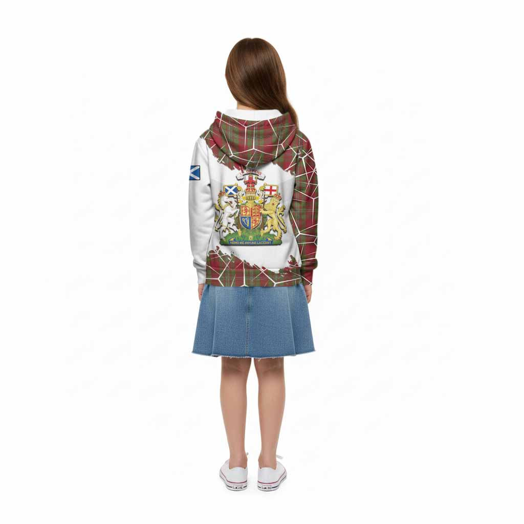 Strange (Strang) Tartan Kid Hoodie with Family Crest and Lion Rampant Grunge Style