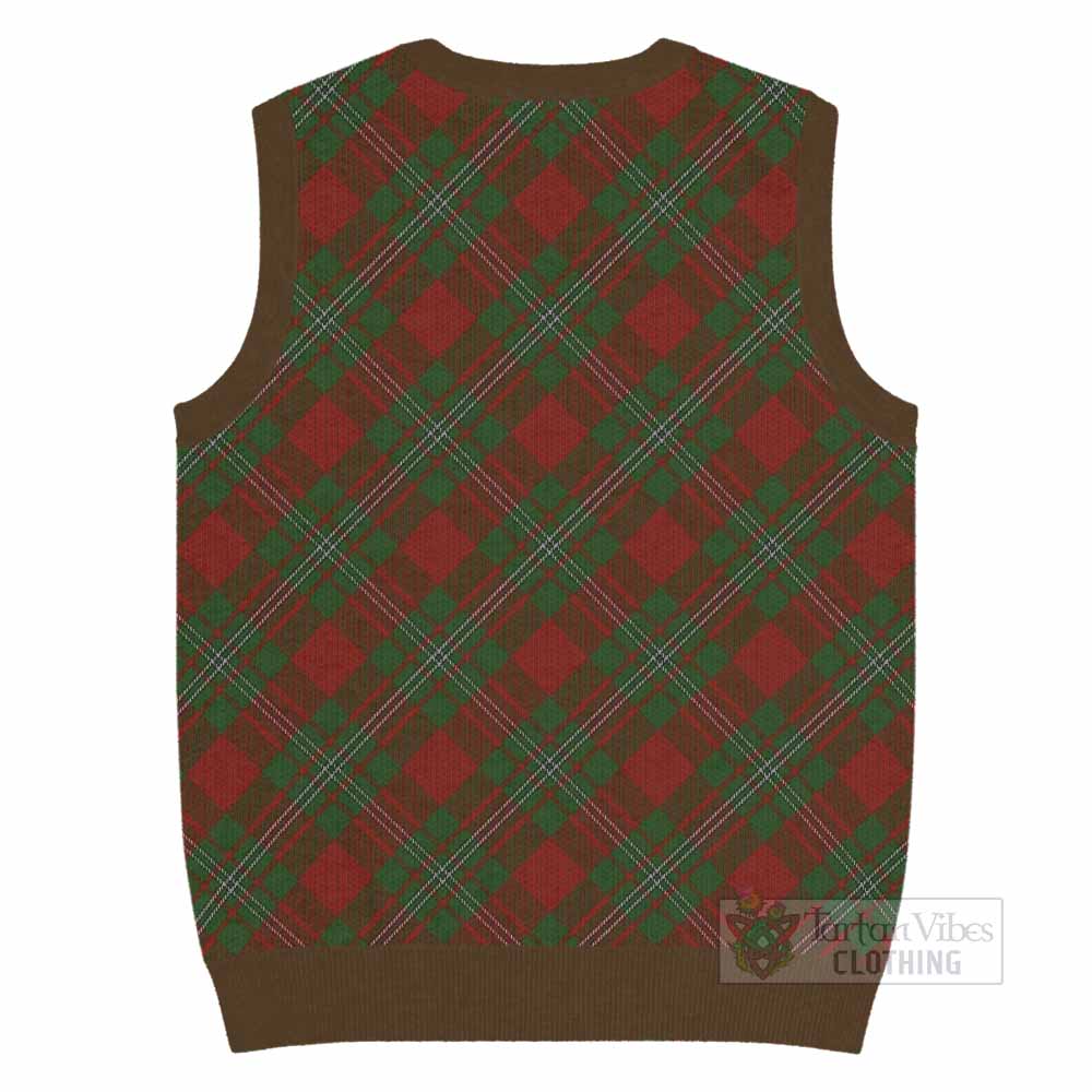 Strange (Strang) Tartan Knitted V-Neck Vest with Family Crest Cross Style