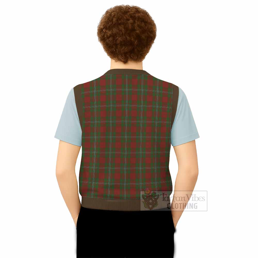 Strange (Strang) Tartan Knitted V-Neck Vest with Family Crest - Tartan Vibes Clothing