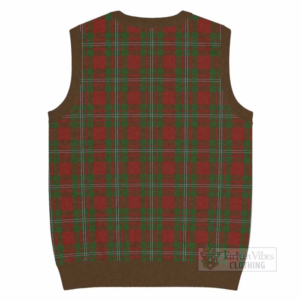 Strange (Strang) Tartan Knitted V-Neck Vest with Family Crest - Tartan Vibes Clothing