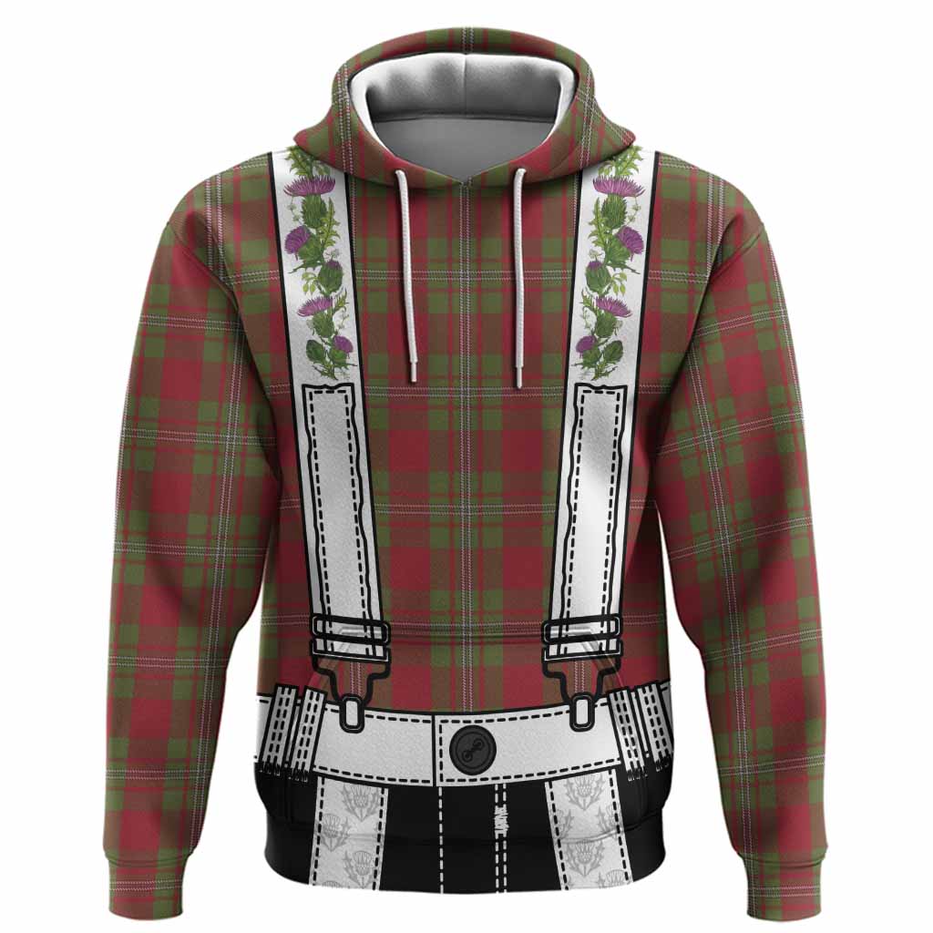 Strange (Strang) Tartan Lederhosen Costume Hoodie Scotland Thistle Floral