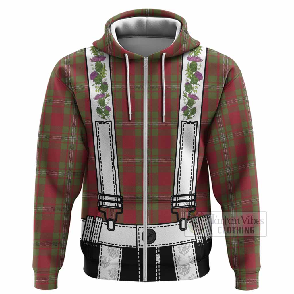 Strange (Strang) Tartan Lederhosen Costume Hoodie Scotland Thistle Floral