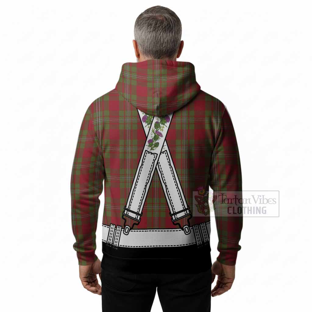 Strange (Strang) Tartan Lederhosen Costume Hoodie Scotland Thistle Floral