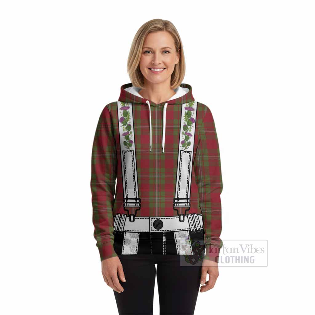 Strange (Strang) Tartan Lederhosen Costume Hoodie Scotland Thistle Floral
