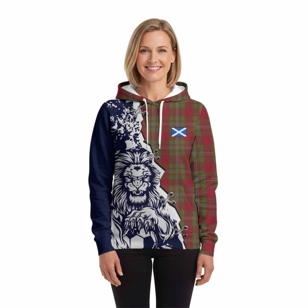 Strange (Strang) Tartan Scottish Hoodie Angry Lion With Soccer Ball Style