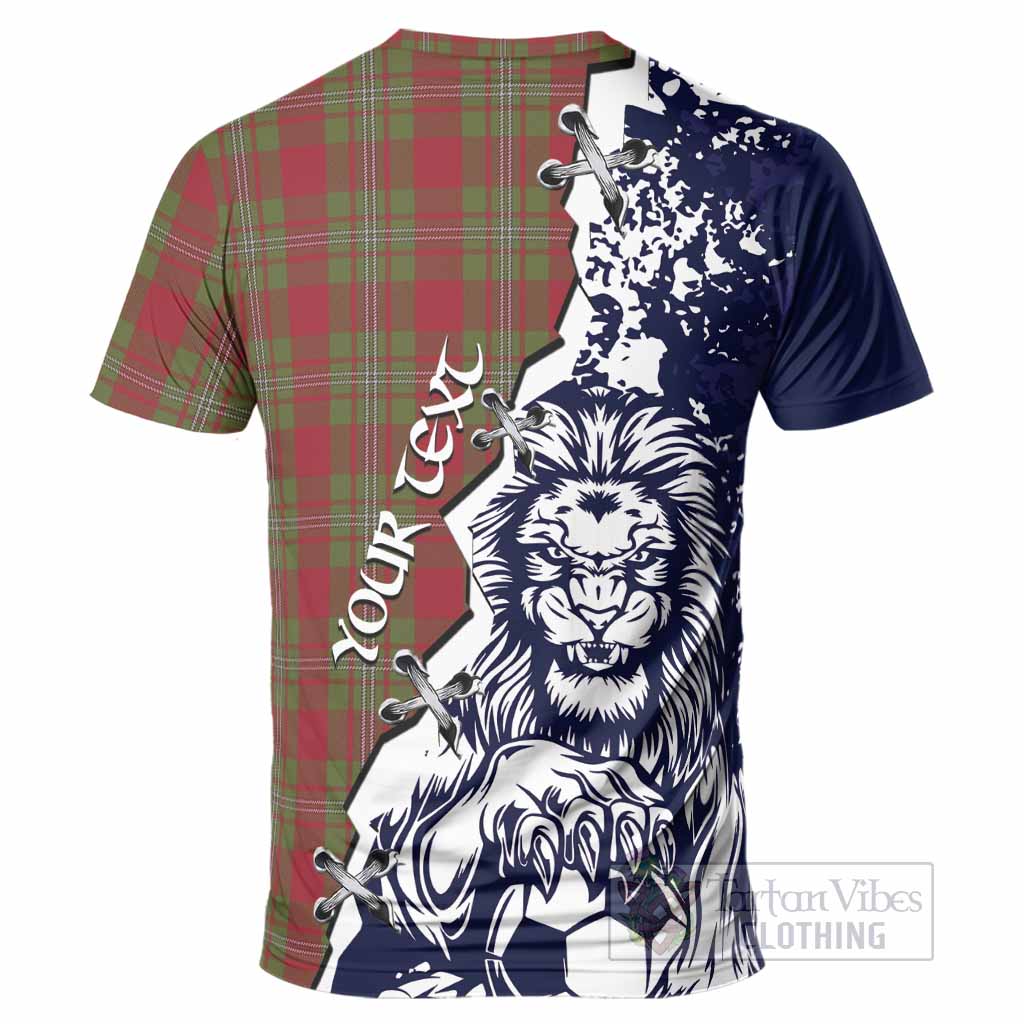 Strange (Strang) Tartan Scottish T-Shirt Angry Lion With Soccer Ball Style