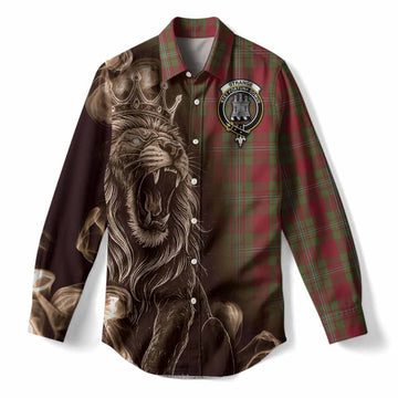 Strange (Strang) Tartan Women Casual Shirt Roaring Lion Heritage