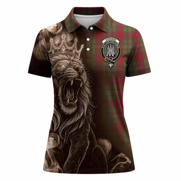 Strange (Strang) Tartan Women Polo Shirt Roaring Lion Heritage