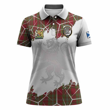 Strange (Strang) Tartan Women Polo Shirt with Family Crest and Lion Rampant Grunge Style