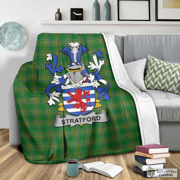 Stratford Irish Clan Tartan Blanket with Coat of Arms - Tartan Vibes Clothing