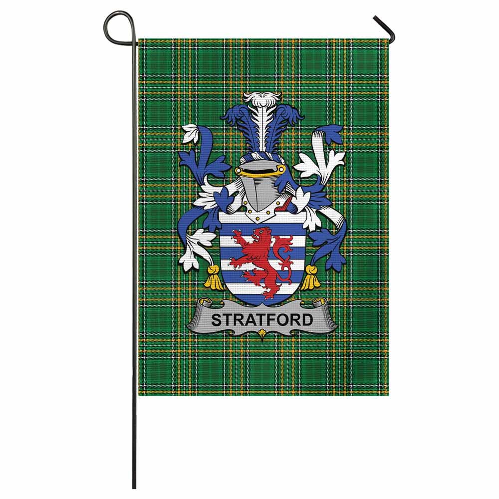 Stratford Irish Clan Tartan Flag with Coat of Arms