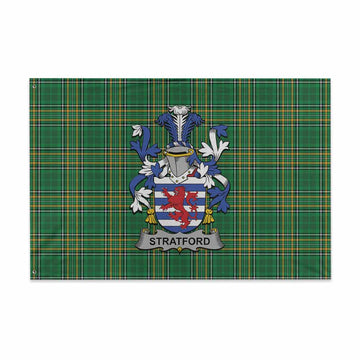 Tartan Vibes Clothing Stratford Irish Clan Tartan House Flag with Coat of Arms