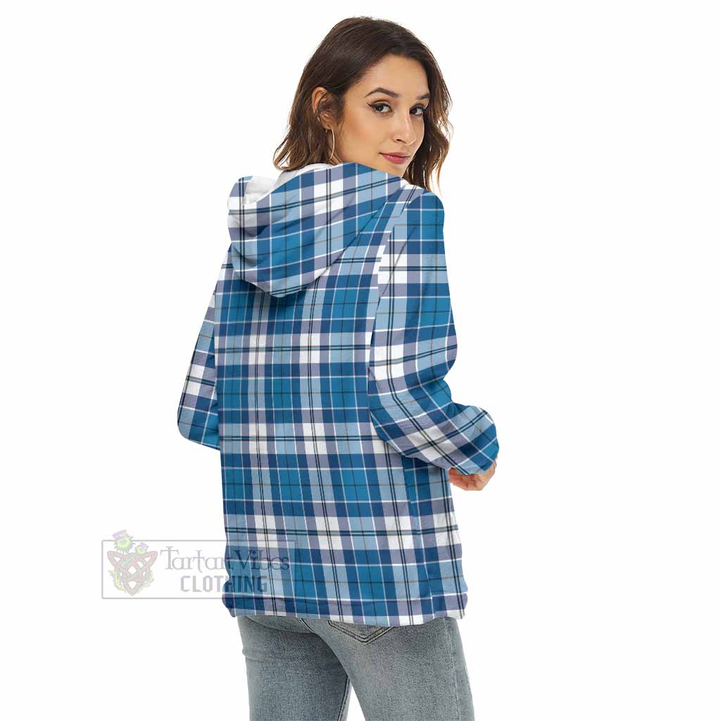 Strathclyde District Tartan Women's Borg Fleece Hoodie with Half Zip - Tartan Vibes Clothing