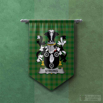 Strong Irish Clan Tartan Gonfalon, Tartan Banner with Coat of Arms