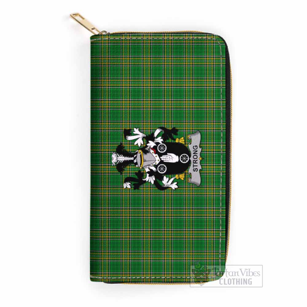 Tartan Vibes Clothing Strong Irish Clan Tartan Women's Leather Wallet with Coat of Arms