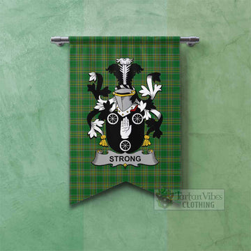 Strong Irish Clan Tartan Gonfalon, Tartan Banner with Coat of Arms