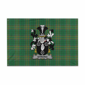 Strong Irish Clan Tartan House Flag with Coat of Arms