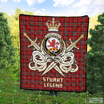 Stuart of Bute Tartan Quilt with Clan Crest and the Golden Sword of Courageous Legacy