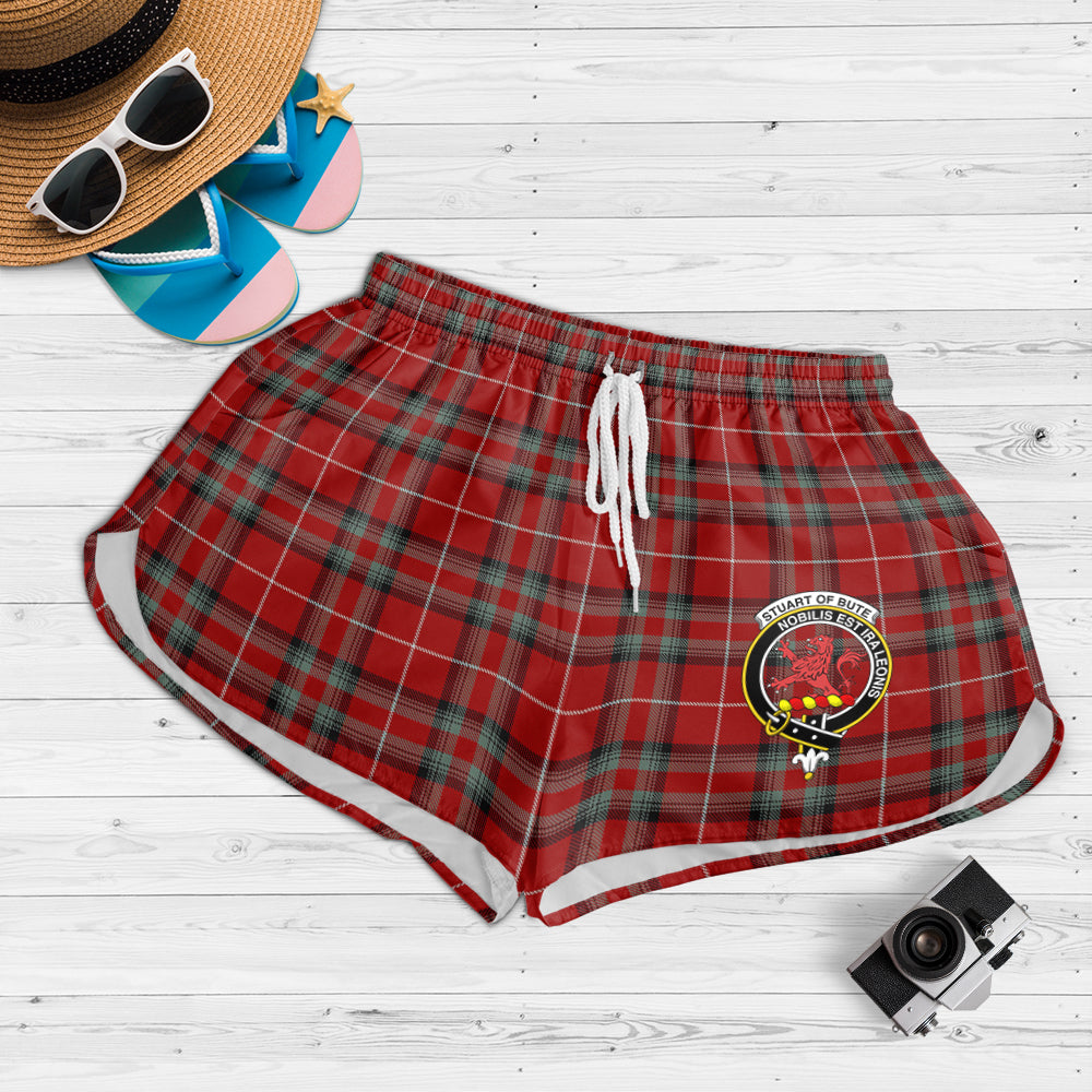stuart-of-bute-tartan-womens-shorts-with-family-crest