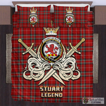 Stuart of Bute Tartan Bedding Set with Clan Crest and the Golden Sword of Courageous Legacy