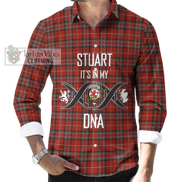 Stuart Of Bute Tartan Long Sleeve Button Shirt with Family Crest DNA In Me Style Men's Shirt S - Tartanvibesclothing Shop